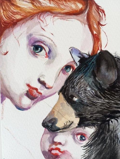 Olga Gál - Bear Hug 1, Antiek en Kunst, Kunst | Schilderijen | Modern
