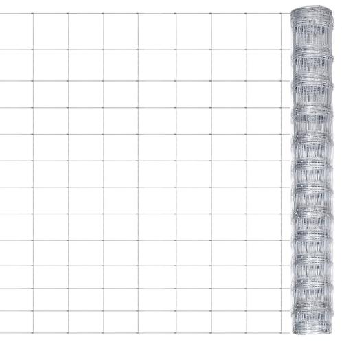 vidaXL Tuinhek 50x1,25 m gegalvaniseerd staal zilverkleurig, Tuin en Terras, Tuinhekken en Hekwerk, Nieuw, Verzenden