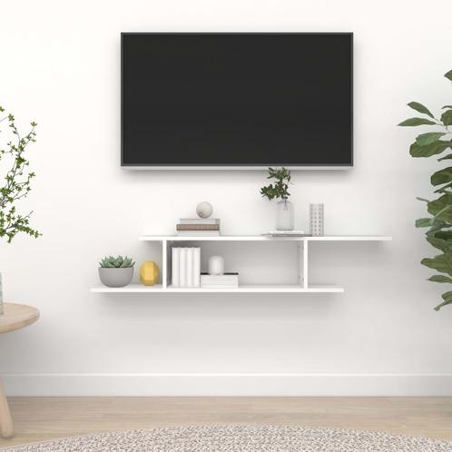 vidaXL Tv-wandschap 125x18x23 cm bewerkt hout wit, Huis en Inrichting, Kasten | Wandmeubels, Nieuw, Verzenden