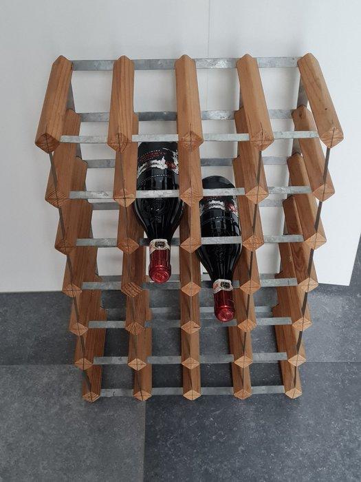 Porte-bouteilles - râtelier à vin pour 24 bouteilles - bois, Antiquités & Art, Curiosités & Brocante