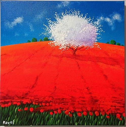 Roberto Mauri (1977) - La collina rossa, Antiquités & Art, Art | Peinture | Classique