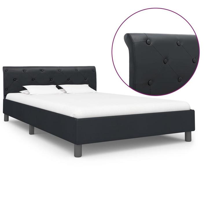 vidaXL Bedframe kunstleer zwart 120x200 cm, Maison & Meubles, Chambre à coucher | Lits, Envoi