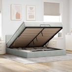 vidaXL Ottoman bed met matras 200x200 cm fluweel lichtgrijs, Huis en Inrichting, Verzenden, Nieuw