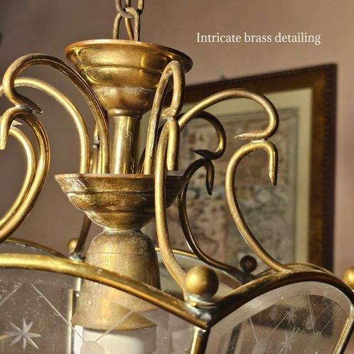 Plafondlamp (2) - Kristal, Messing, Antiek en Kunst, Curiosa en Brocante