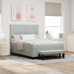 vidaXL Boxspring bed met matras Lichtgrijs 140 x 190 cm, Verzenden