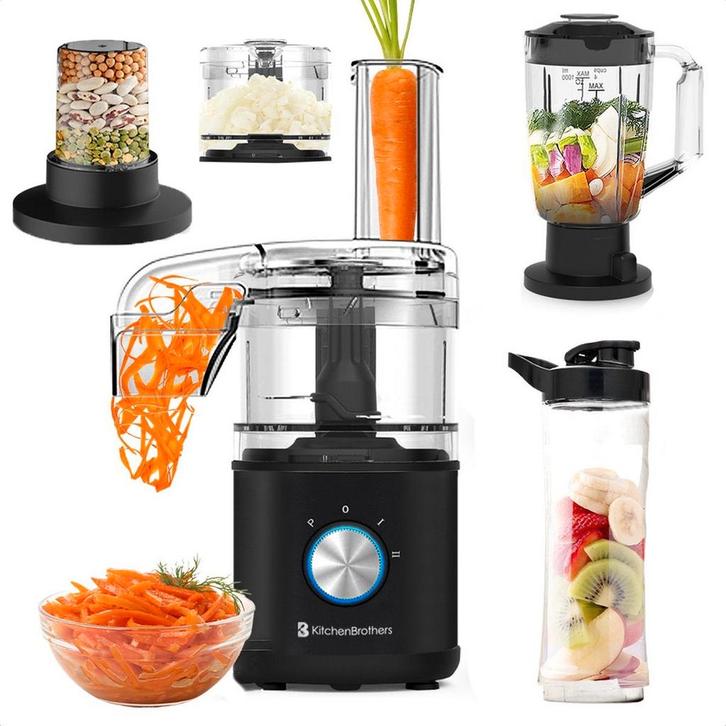2dekans | KitchenBrothers Foodprocessor - 5-in-1 - Compacte, Electroménager, Mélangeurs de cuisine, Enlèvement ou Envoi