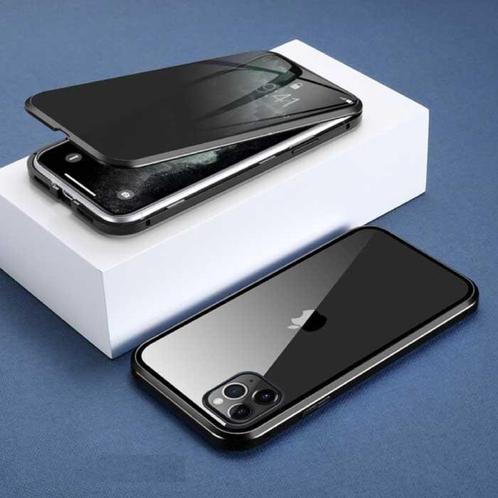 iPhone 7 Plus Magnetisch Privacy Hoesje met Tempered Glass -, Télécoms, Téléphonie mobile | Housses, Coques & Façades | Apple iPhone