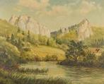 École allemande (XX) - Mountain landscape with river - NO