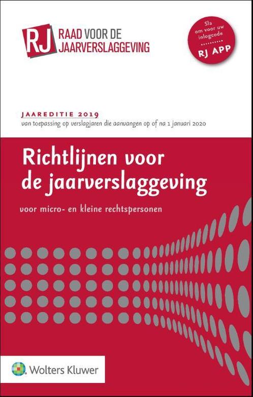 Richtlijnen voor de Jaarverslaggeving voor micro- en kleine, Boeken, Economie, Management en Marketing, Zo goed als nieuw, Verzenden