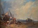 JHB Koekkoek, (XIX) - Vissers aan het strand., Antiek en Kunst, Kunst | Schilderijen | Klassiek