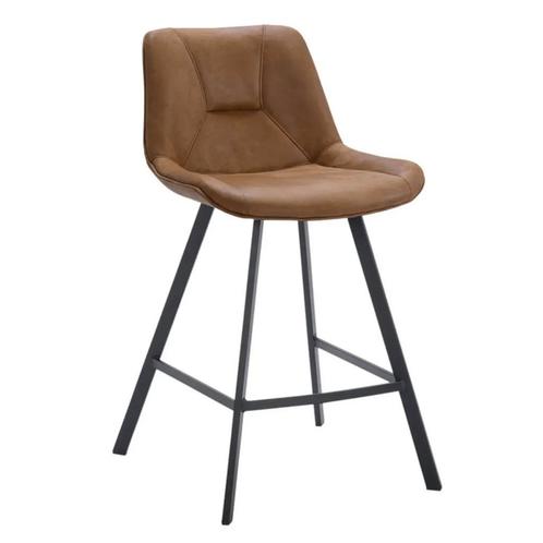 Barkrukken | CARMEN | Leer/Metaal | Camel | Zwarte Poten |, Zakelijke goederen, Horeca | Keukenapparatuur, Nieuw in verpakking