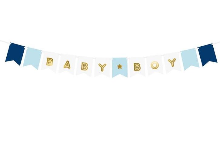Banner Baby Boy 1,6m, Hobby en Vrije tijd, Feestartikelen, Nieuw, Verzenden