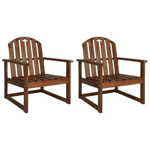 vidaXL Tuinstoelen 2 st massief acaciahout, Tuin en Terras, Tuinstoelen, Nieuw, Verzenden