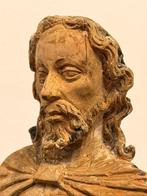 Figuur - Heiliger Thomas (Apostel) - 38 cm - Hout, Antiek en Kunst