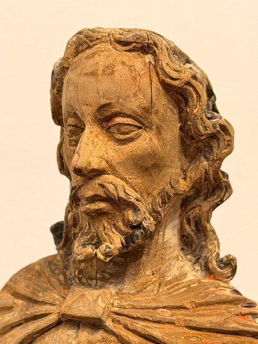 Figuur - Heiliger Thomas (Apostel) - 38 cm - Hout, Antiek en Kunst, Kunst | Niet-Westerse kunst