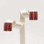 Koraal - Zilver - Oorbellen, Verzamelen, Mineralen en Fossielen