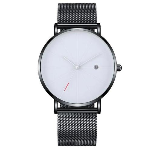 Fako® - Horloge - Mesh - Chicago - Ø40mm - Zwart/Wit, Bijoux, Sacs & Beauté, Montres | Femmes, Envoi