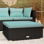 vidaXL Tuinvoetenbank met kussen 70x70x30 cm poly rattan, Tuin en Terras, Verzenden, Nieuw