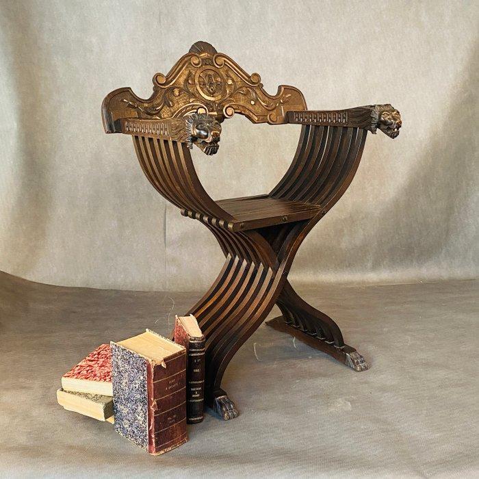 Stoel - Hout - Savonarola, Antiek en Kunst, Curiosa en Brocante
