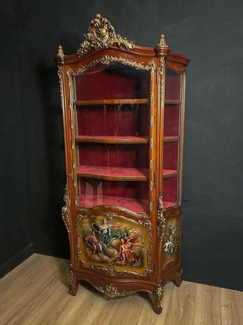 Vitrine - Verre courbe, Antiek en Kunst, Antiek | Overige Antiek