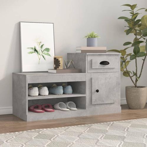 vidaXL Schoenenkast 100x42x60 cm bewerkt hout betongrijs, Huis en Inrichting, Kasten | Schoenenkasten, Nieuw, Verzenden