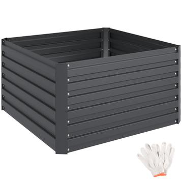 tectake Hoge plantenbak Blomma, 540l, verzinkt, 100x100x56cm, Verzenden