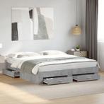 vidaXL Bedframe met lades bewerkt hout betongrijs 180x200 cm, Huis en Inrichting, Slaapkamer | Bedden, Verzenden, Nieuw