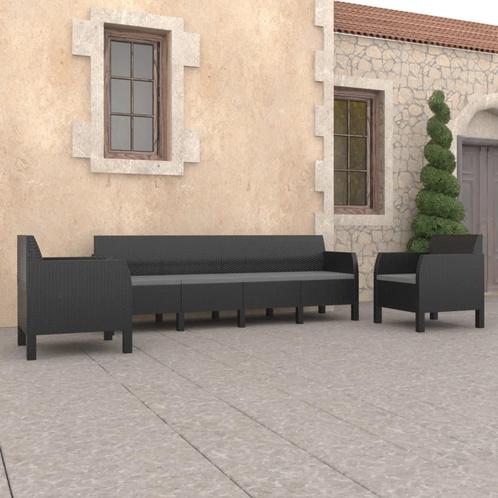 vidaXL 3-delige Loungeset met kussens PP rattan, Tuin en Terras, Tuinsets en Loungesets, Loungeset, Nieuw, Verzenden
