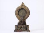 Antique Buddha Statue with Bronze Mirror by Fujiwara