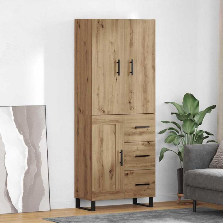 vidaXL Highboard 2 pcs Artisan Eiken Gefabriceerd Hout en, Huis en Inrichting, Kasten | Dressoirs, Nieuw, Verzenden