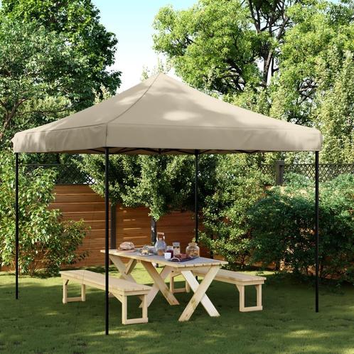 vidaXL Partytent inklapbaar pop-up 292x292x315 cm taupe, Tuin en Terras, Partytenten, Nieuw, Verzenden