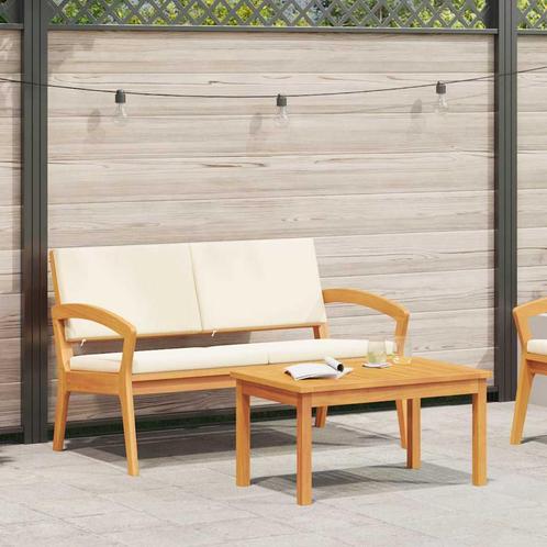 vidaXL Bistroset met kussen 2 pcs Bruin Massief acaciahout, Tuin en Terras, Tuinsets en Loungesets, Nieuw, Verzenden
