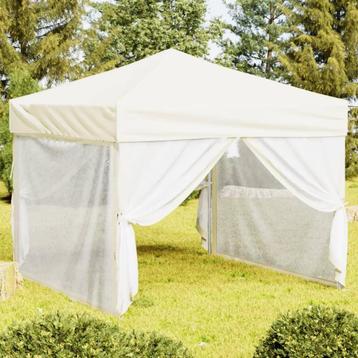 vidaXL Partytent inklapbaar met zijwanden 3x3 m crèmekleurig, Verzenden