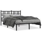 vidaXL Cadre de lit métal avec tête de lit noir 120x200, Maison & Meubles, Neuf, Verzenden