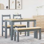 vidaXL 4-delige Eetset Panama massief grenenhout grijs, Huis en Inrichting, Verzenden, Nieuw
