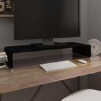 vidaXL Tv-meubel/monitorverhoger zwart 80x30x13 cm glas, Verzenden