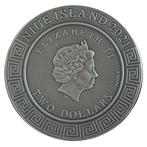 Niue. 2 Dollars 2021 2 oz Silver God Series Zeus Antique