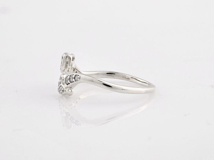 Ring - 14 karaat Witgoud - 0.14ct. tw. Diamant (Natuurlijk), Handtassen en Accessoires, Ringen