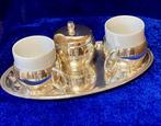Koffieservies - Porselein, Verzilverd - Vintage 4-delig, Antiek en Kunst