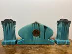 Klok en garnituur set (3) - Art Deco Keramiek - 1930-1940, Antiek en Kunst