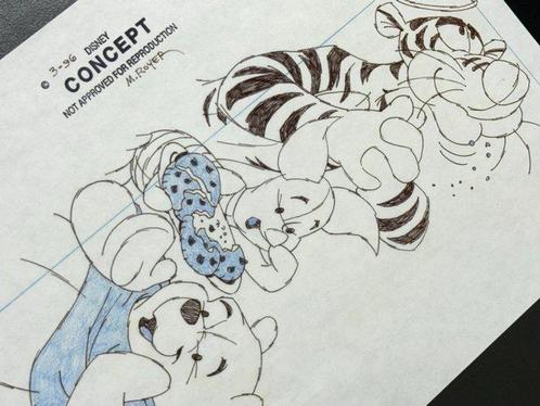 Walt Disney - Concept art original de Disney – Winnie, Verzamelen, Disney