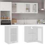 vidaXL Armoire en verre suspendue Blanc 40x31x60 cm Agglomér