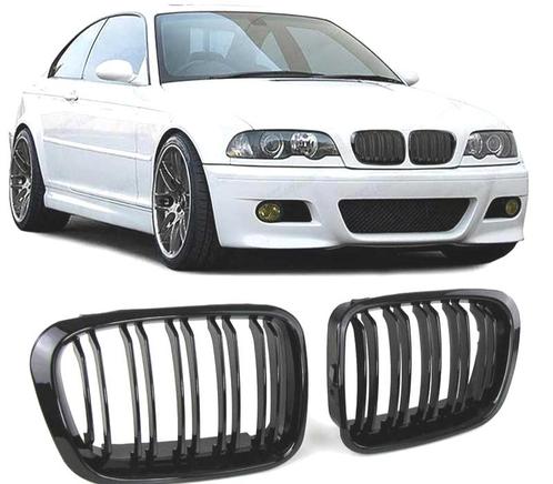 CALANDRES BMW E46 COUPÉ CABRIO LOOK M4 NOIR BRILLANT, Auto-onderdelen, Carrosserie, Verzenden