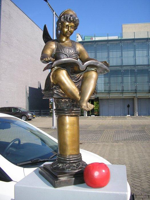 sculptuur, GROOT XXL 60 CM CHIQUE BRONZEN BEELD : PUTTI :, Antiquités & Art, Curiosités & Brocante