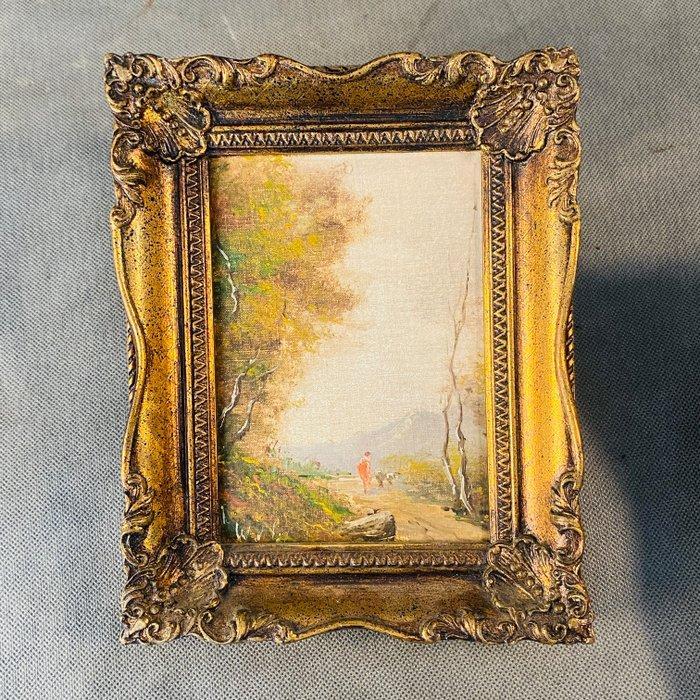 Lijst (2) - Hout, paar lijsten met schilderijen uit de jaren, Antiek en Kunst, Curiosa en Brocante