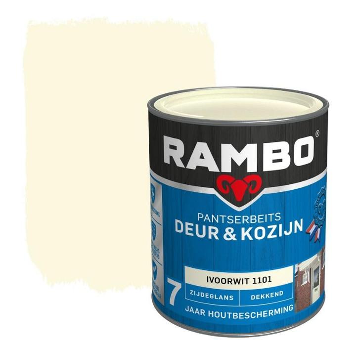 Rambo Pantserbeits Deur & Kozijn Dekkend Ivoorwit 2.25L, Doe-het-zelf en Bouw, Verf, Beits en Lak, Nieuw, Verzenden