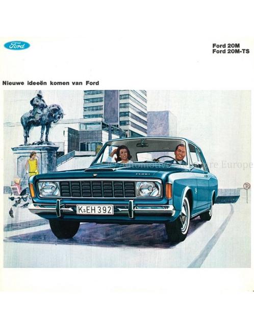 1968 FORD TAUNUS 20M / 20M-TS BROCHURE NEDERLANDS, Livres, Autos | Brochures & Magazines, Enlèvement ou Envoi