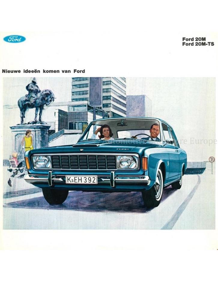 1968 FORD TAUNUS 20M / 20M-TS BROCHURE NEDERLANDS, Boeken, Auto's | Folders en Tijdschriften, Ophalen of Verzenden