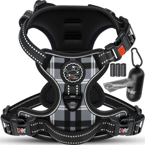 LOVPET® Reflecterende Hondentuigje - Hondenharnas - Grijs- S, Dieren en Toebehoren, Overige Dieren-accessoires, Verzenden
