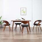vidaXL Eetkamerstoelen 4 st gebogen hout en stof donkergrijs, Huis en Inrichting, Stoelen, Verzenden, Nieuw